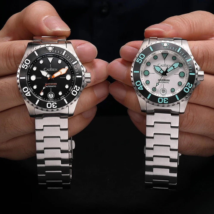 CADISEN Aqua Diver 2025 Automatic Men's Watch – Luxury NH35A Mechanical Stainless Steel 100M Waterproof Timepiece by Luxe Ahmar – Available at LUXE AHMAR