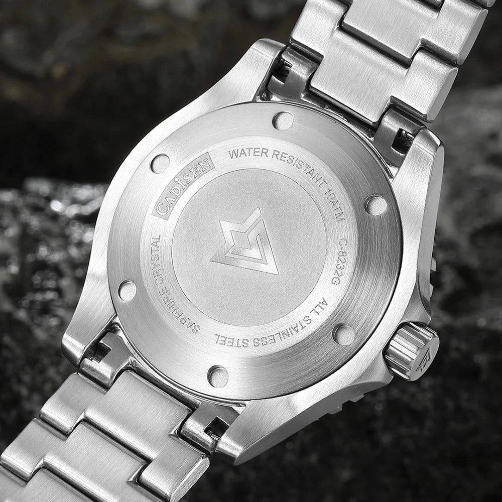 CADISEN Aqua Diver 2025 Automatic Men's Watch – Luxury NH35A Mechanical Stainless Steel 100M Waterproof Timepiece by Luxe Ahmar – Available at LUXE AHMAR