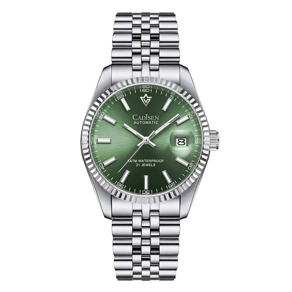 CADISEN C8053 Men's Automatic Mechanical Watch – Luxury Stainless Steel Business Timepiece with Sapphire Crystal & 5Bar Waterproof Design by Luxe Ahmar – Available at LUXE AHMAR