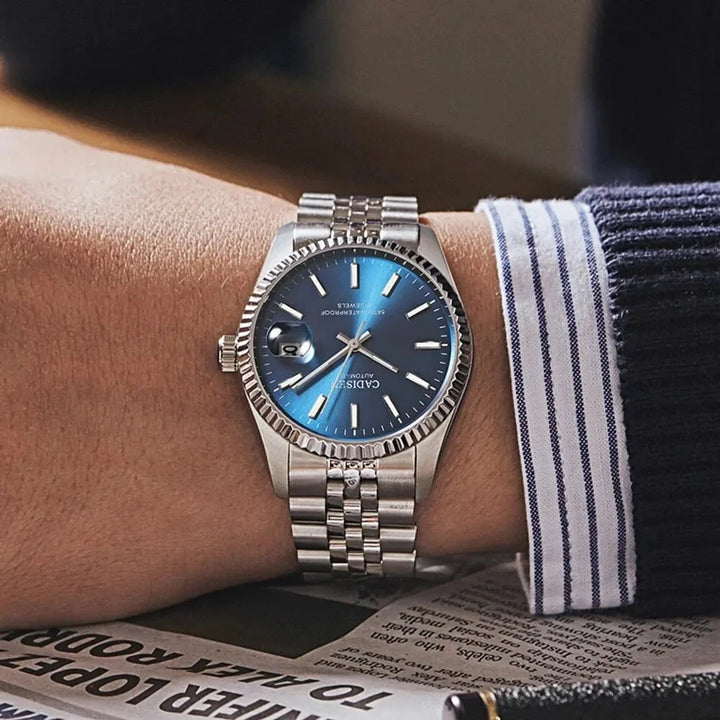 CADISEN C8053 Men's Automatic Mechanical Watch – Luxury Stainless Steel Business Timepiece with Sapphire Crystal & 5Bar Waterproof Design by Luxe Ahmar – Available at LUXE AHMAR