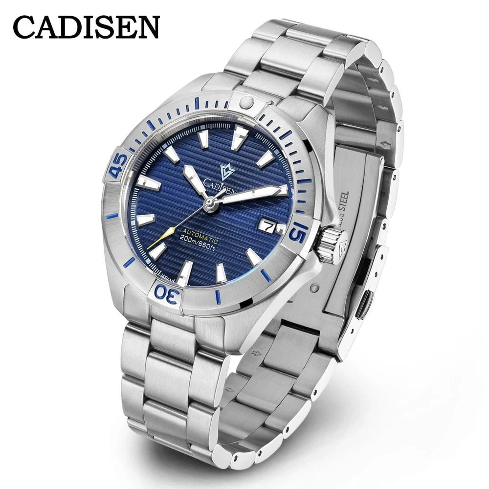 CADISEN C8218M NH35 Men's Automatic Sports Watch – 200M Waterproof Diver Wristwatch with Stainless Steel Case & Sapphire Crystal by Luxe Ahmar – Available at LUXE AHMAR