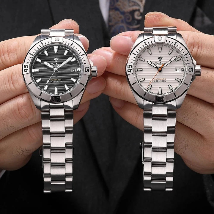 CADISEN C8218M NH35 Men's Automatic Sports Watch – 200M Waterproof Diver Wristwatch with Stainless Steel Case & Sapphire Crystal by Luxe Ahmar – Available at LUXE AHMAR