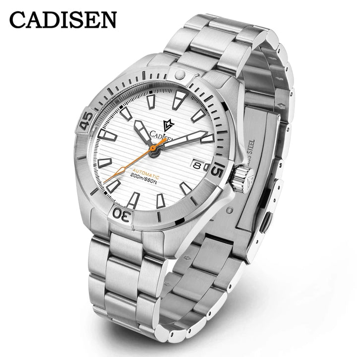 CADISEN C8218M NH35 Men's Automatic Sports Watch – 200M Waterproof Diver Wristwatch with Stainless Steel Case & Sapphire Crystal by Luxe Ahmar – Available at LUXE AHMAR