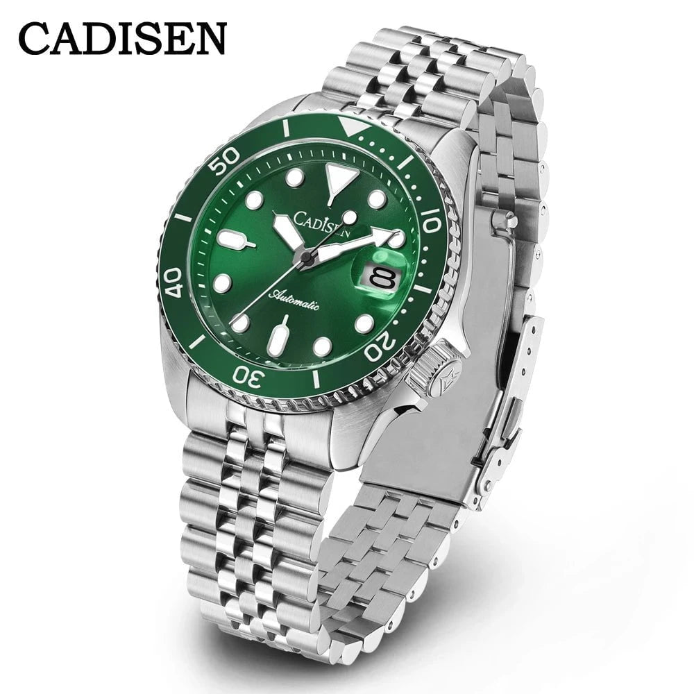 CADISEN C8220 Men's Automatic Dive Watch – Ceramic Bezel, Sapphire Crystal, 20Bar Waterproof, Nylon Strap, Luminous Mechanical Wristwatch by Luxe Ahmar – Available at LUXE AHMAR