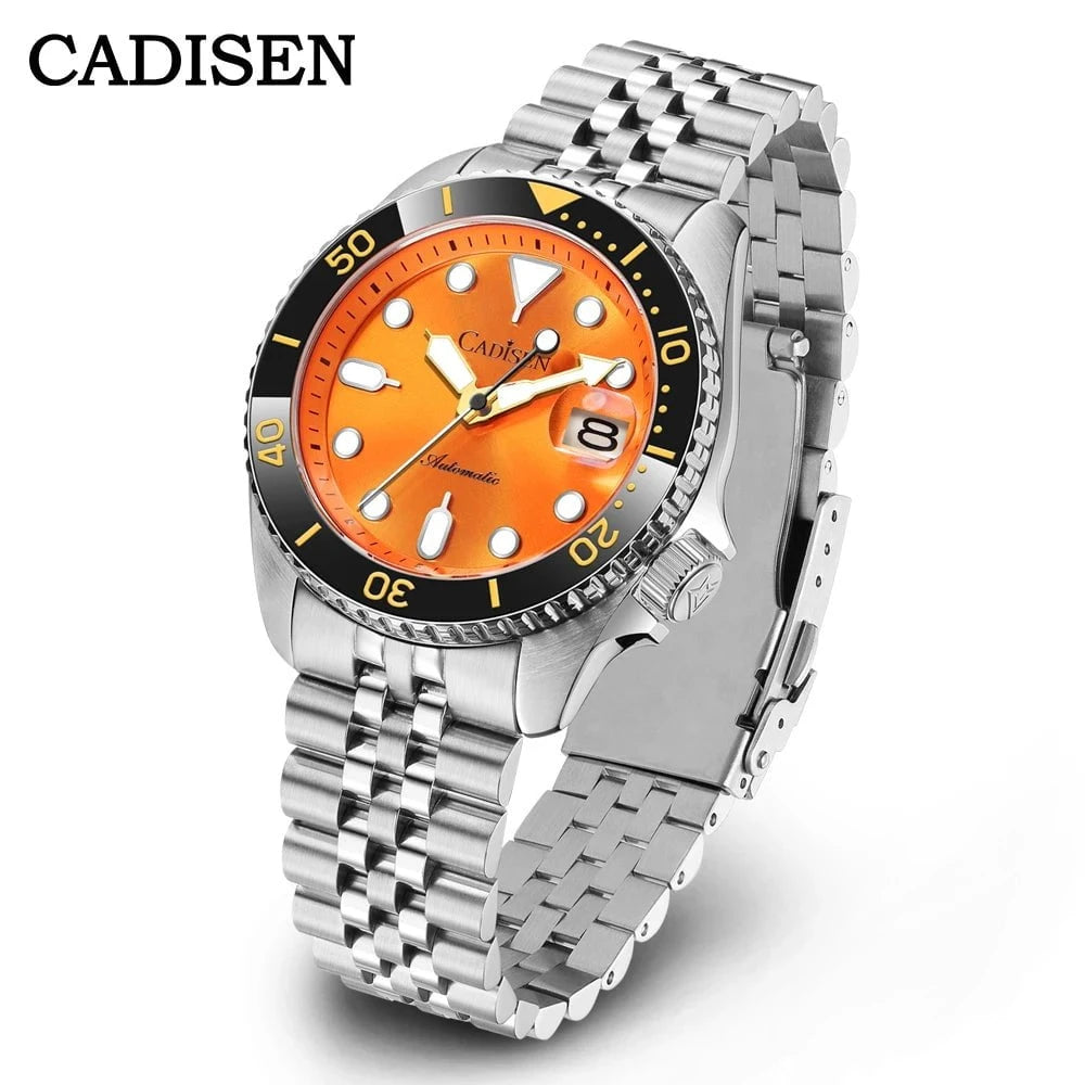 CADISEN C8220 Men's Automatic Dive Watch – Ceramic Bezel, Sapphire Crystal, 20Bar Waterproof, Nylon Strap, Luminous Mechanical Wristwatch by Luxe Ahmar – Available at LUXE AHMAR