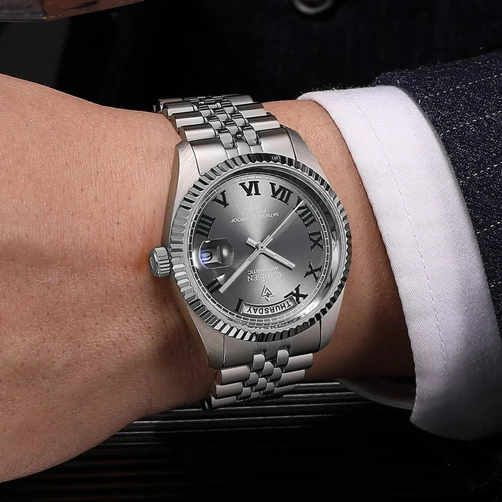 CADISEN DD38 2024 Luxury Men's Automatic Watch – MIYOTA Mechanical Movement, Sapphire Glass, Stainless Steel, Week Display by Luxe Ahmar – Available at LUXE AHMAR