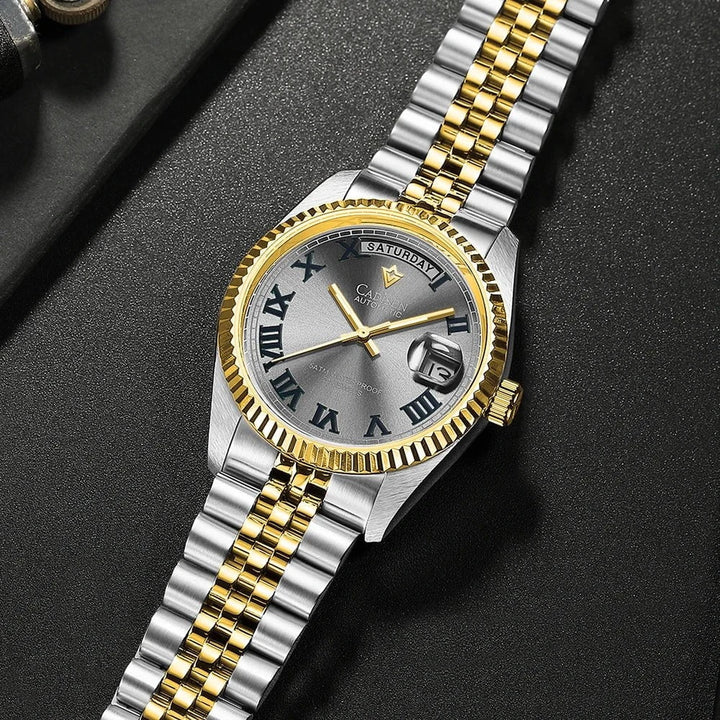 CADISEN DD38 2024 Luxury Men's Automatic Watch – MIYOTA Mechanical Movement, Sapphire Glass, Stainless Steel, Week Display by Luxe Ahmar – Available at LUXE AHMAR