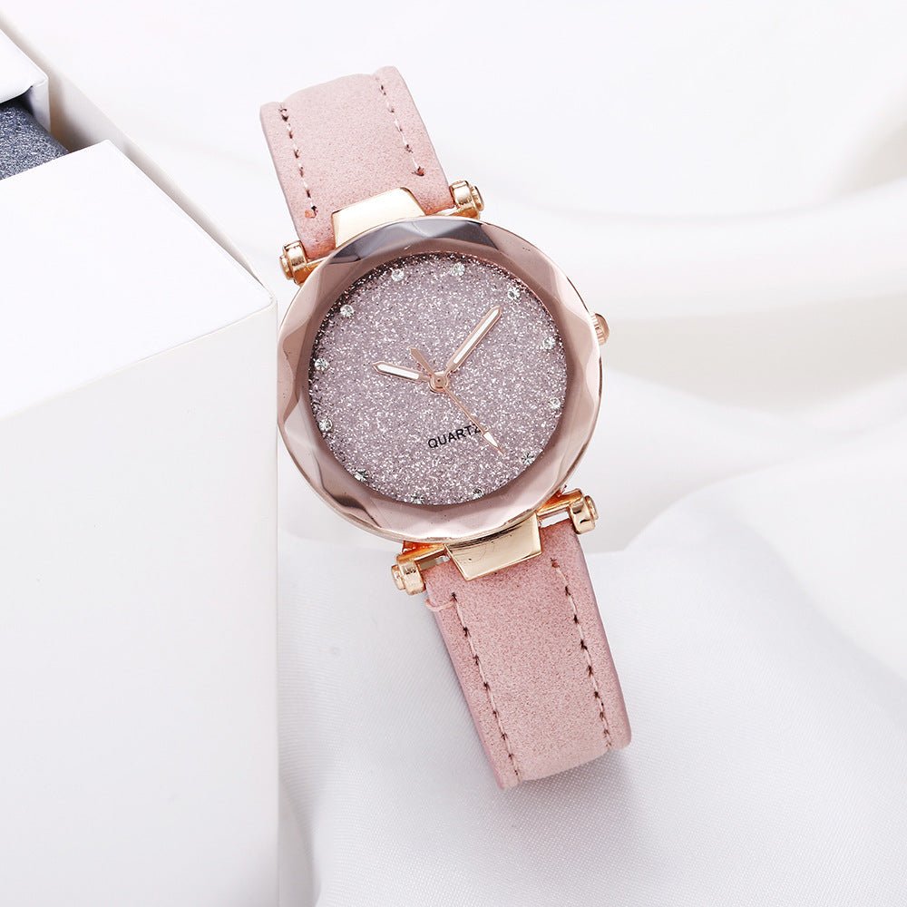 Casual Women Romantic Starry Sky Wrist Watch Leather Rhinestone Designer Ladies Clock by LUXE AHMAR – Available at LUXE AHMAR
