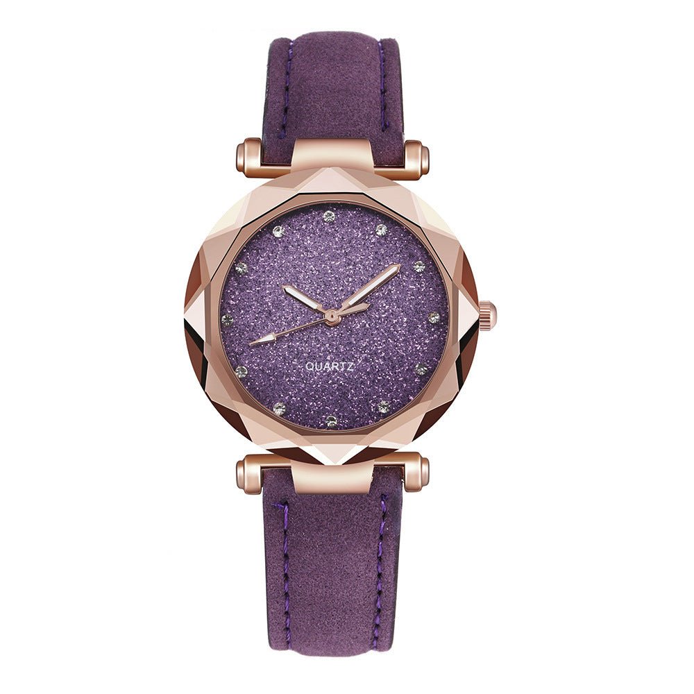 Casual Women Romantic Starry Sky Wrist Watch Leather Rhinestone Designer Ladies Clock by LUXE AHMAR – Available at LUXE AHMAR