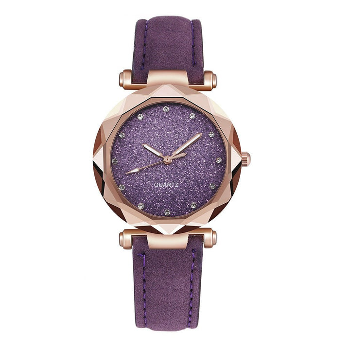 Casual Women Romantic Starry Sky Wrist Watch Leather Rhinestone Designer Ladies Clock by LUXE AHMAR – Available at LUXE AHMAR