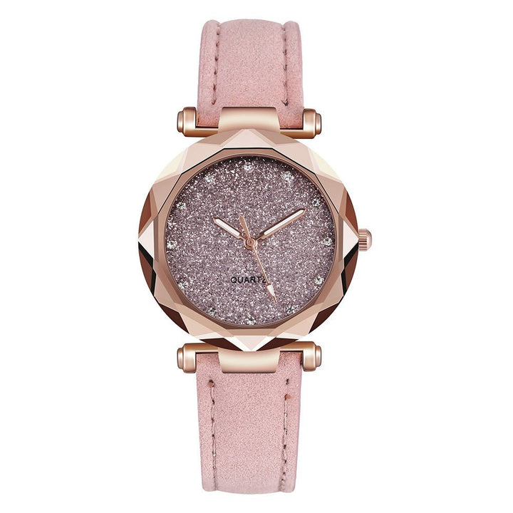 Casual Women Romantic Starry Sky Wrist Watch Leather Rhinestone Designer Ladies Clock by LUXE AHMAR – Available at LUXE AHMAR