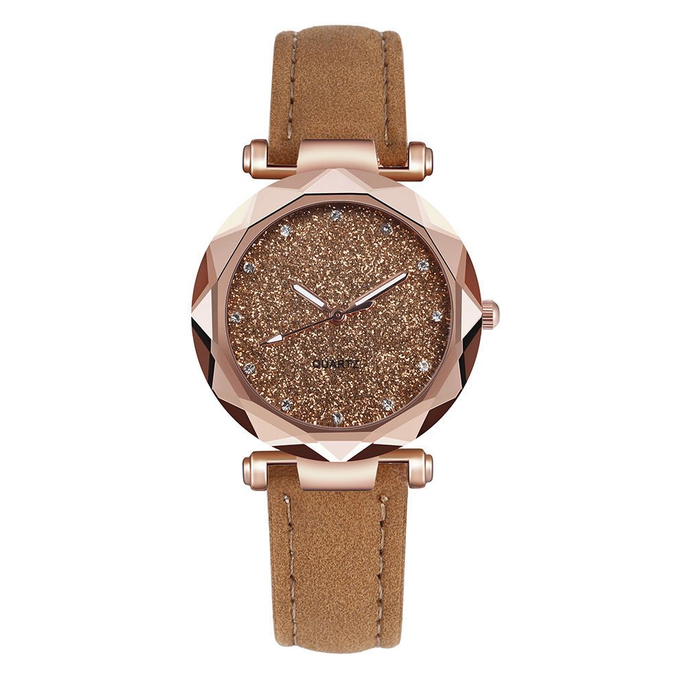 Casual Women Romantic Starry Sky Wrist Watch Leather Rhinestone Designer Ladies Clock by LUXE AHMAR – Available at LUXE AHMAR