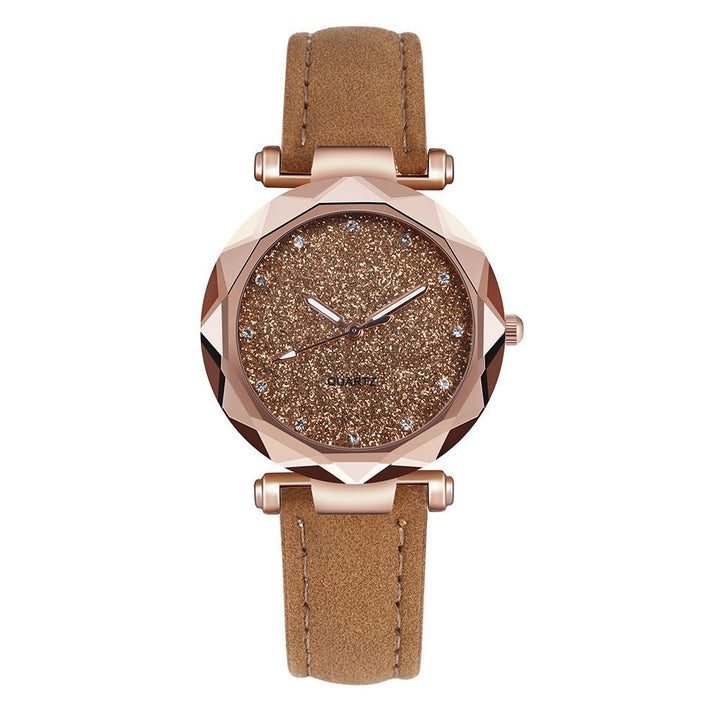 Casual Women Romantic Starry Sky Wrist Watch Leather Rhinestone Designer Ladies Clock by LUXE AHMAR – Available at LUXE AHMAR