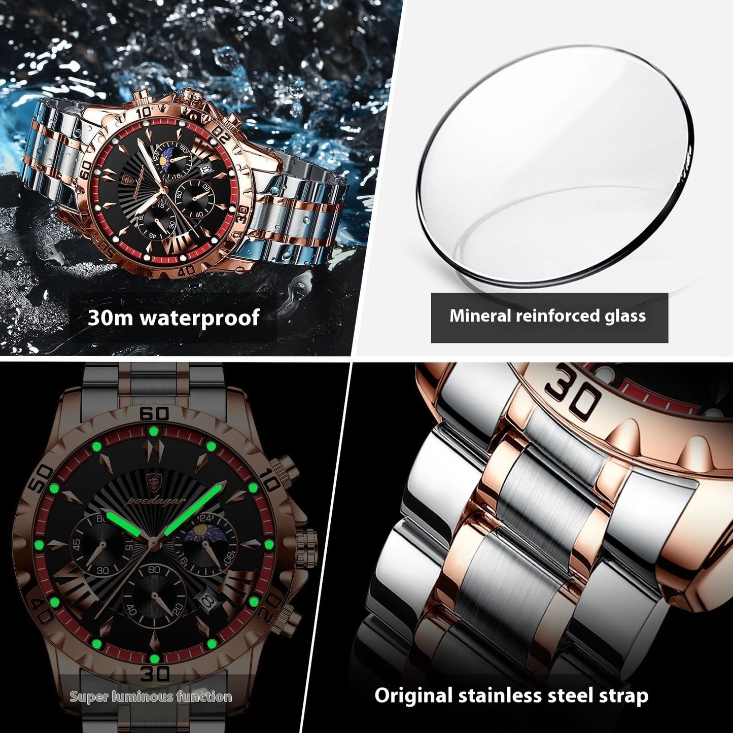 Men's Multifunctional Luminous Quartz Watch