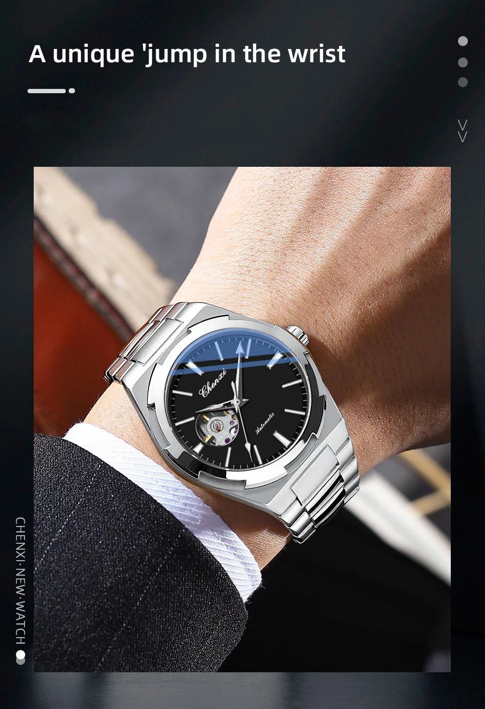 CHENXI 8856 Men's Automatic Movement Mechanical Watch – Hollow Skeleton Design, Waterproof, Business Style Relógios Masculino by Luxe Ahmar – Available at LUXE AHMAR