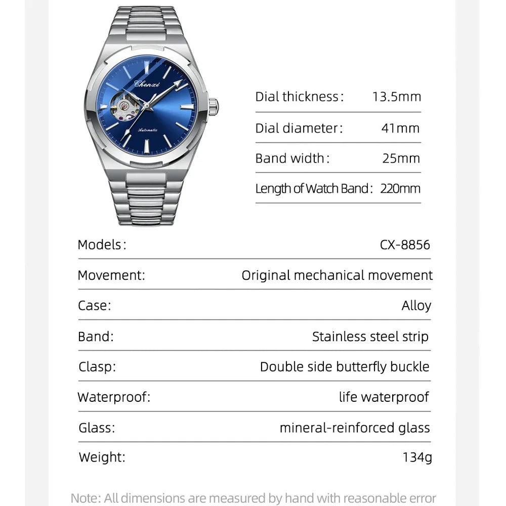 CHENXI 8856 Men's Automatic Movement Mechanical Watch – Hollow Skeleton Design, Waterproof, Business Style Relógios Masculino by Luxe Ahmar – Available at LUXE AHMAR