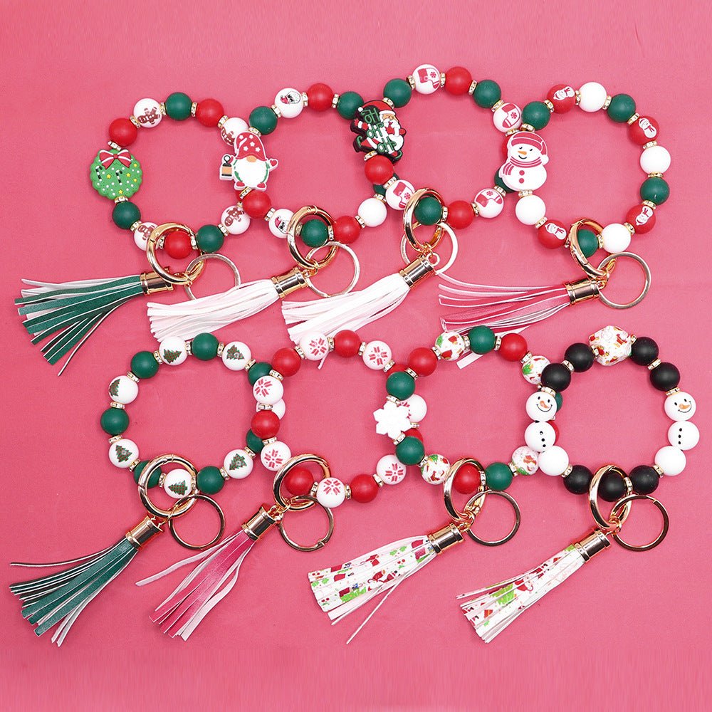 Christmas Silicone Beads Key Pendants Bracelet by LUXE AHMAR – Available at LUXE AHMAR