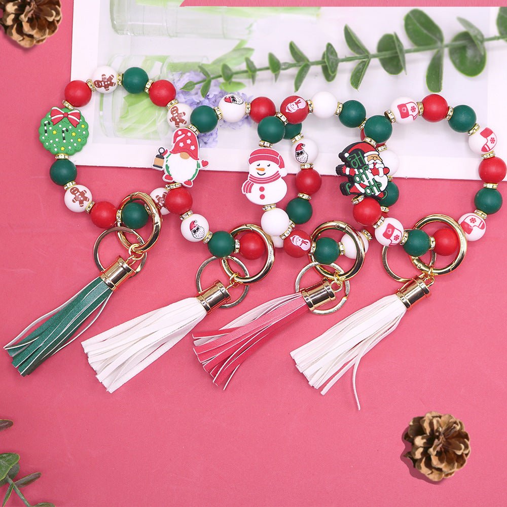 Christmas Silicone Beads Key Pendants Bracelet by LUXE AHMAR – Available at LUXE AHMAR