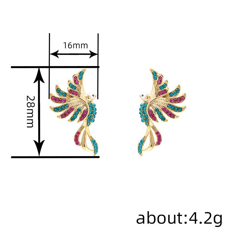 Colorful Auspicious Bird Ear Studs Women's Fashion by LUXE AHMAR – Available at LUXE AHMAR