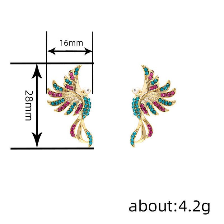 Colorful Auspicious Bird Ear Studs Women's Fashion by LUXE AHMAR – Available at LUXE AHMAR