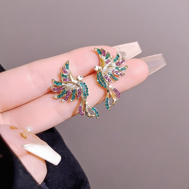 Colorful Auspicious Bird Ear Studs Women's Fashion by LUXE AHMAR – Available at LUXE AHMAR
