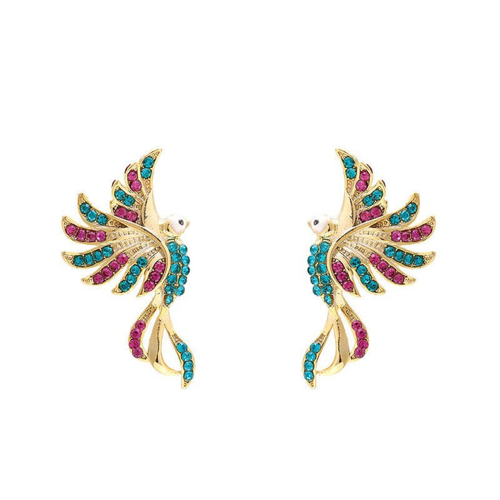 Colorful Auspicious Bird Ear Studs Women's Fashion by LUXE AHMAR – Available at LUXE AHMAR