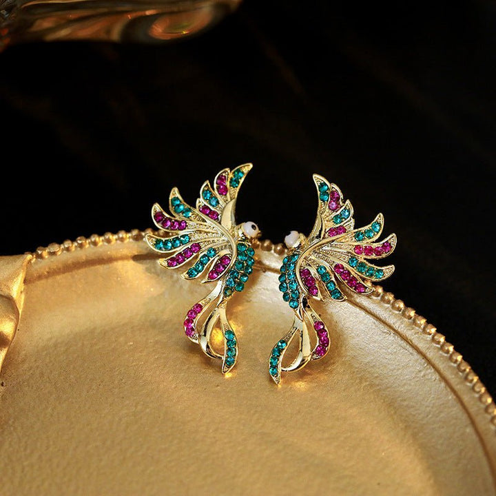 Colorful Auspicious Bird Ear Studs Women's Fashion by LUXE AHMAR – Available at LUXE AHMAR