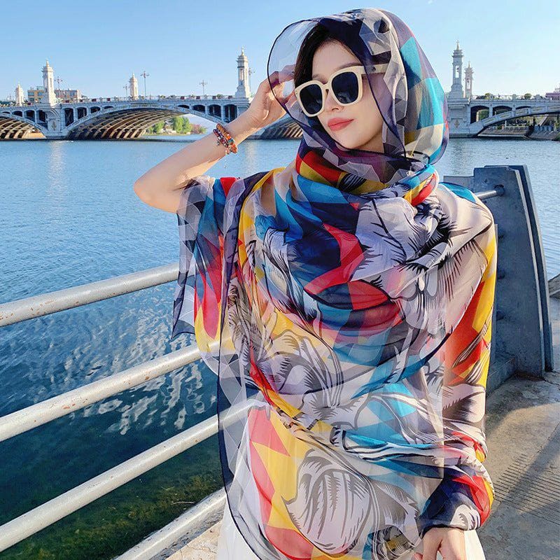 Colorful Diamond Beach Shawl – Lightweight Long Travel Cover - Up for Women by LUXE AHMAR – Available at LUXE AHMAR