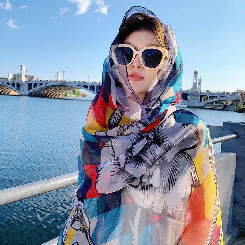 Colorful Diamond Beach Shawl – Lightweight Long Travel Cover - Up for Women by LUXE AHMAR – Available at LUXE AHMAR