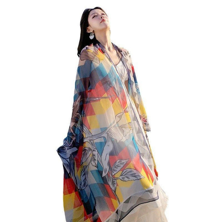 Colorful Diamond Beach Shawl – Lightweight Long Travel Cover - Up for Women by LUXE AHMAR – Available at LUXE AHMAR