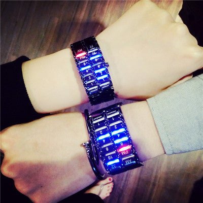 Creative LED Light Men Women Digital Wristwatches Style Male Female Electronic Clock Fashion Casual Couple Bracelet Watch by LUXE AHMAR – Available at LUXE AHMAR