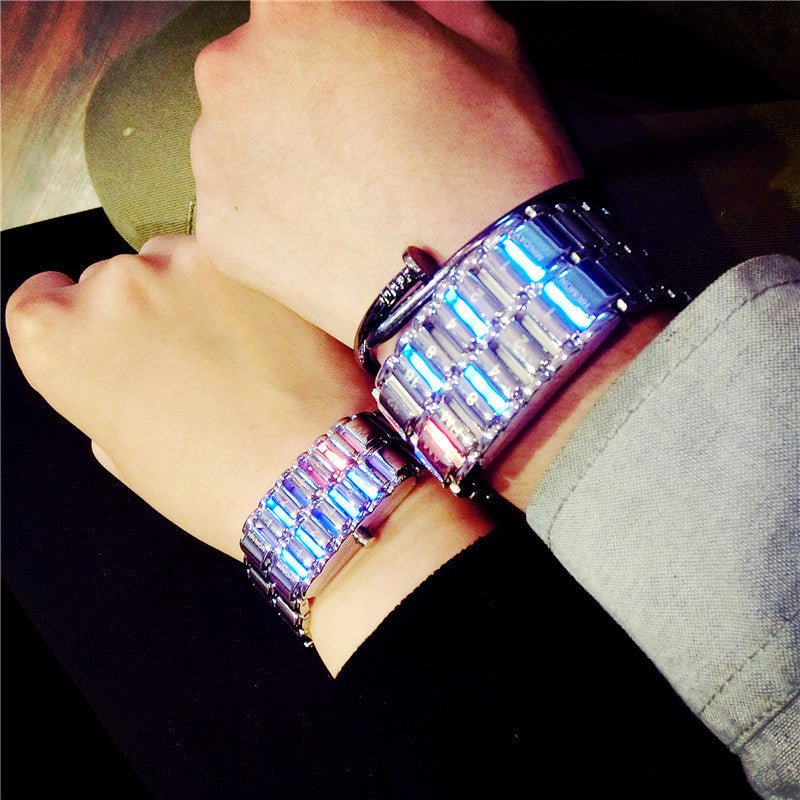 Creative LED Light Men Women Digital Wristwatches Style Male Female Electronic Clock Fashion Casual Couple Bracelet Watch by LUXE AHMAR – Available at LUXE AHMAR