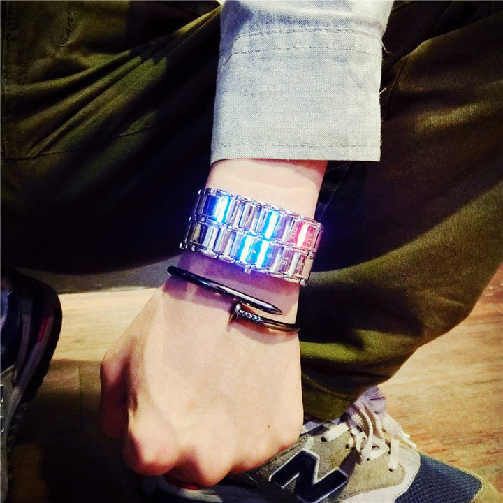 Creative LED Light Men Women Digital Wristwatches Style Male Female Electronic Clock Fashion Casual Couple Bracelet Watch by LUXE AHMAR – Available at LUXE AHMAR
