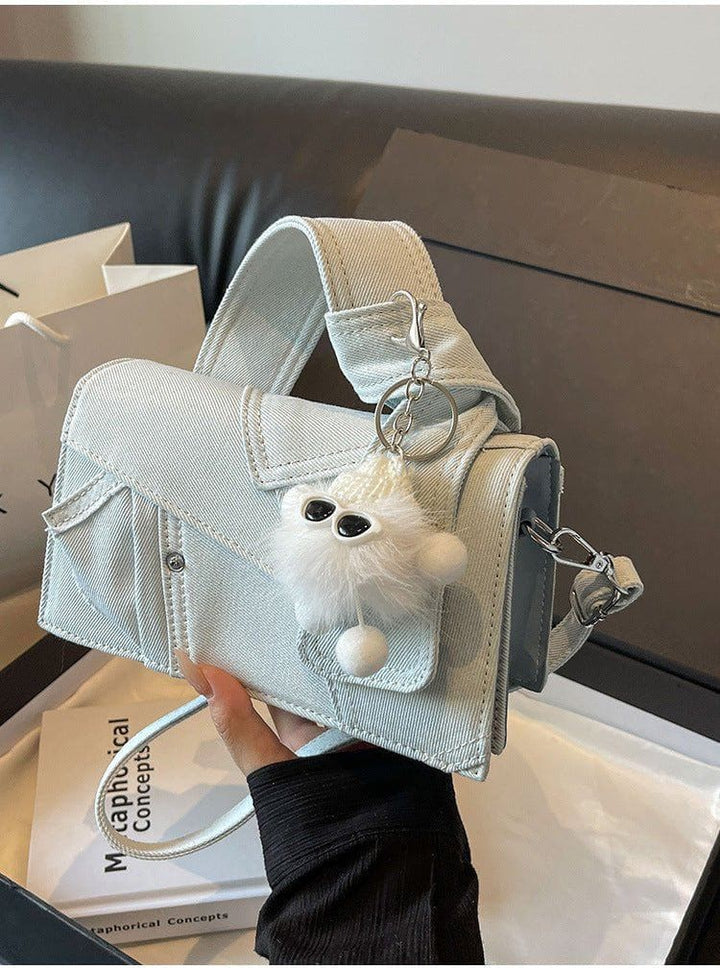 Denim Small Handbag – Western Style, Oxford Cloth, Urban Simplicity by LUXE AHMAR – Available at LUXE AHMAR