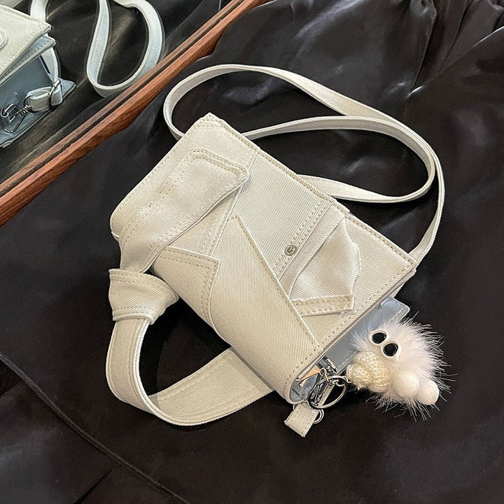 Denim Small Handbag – Western Style, Oxford Cloth, Urban Simplicity by LUXE AHMAR – Available at LUXE AHMAR