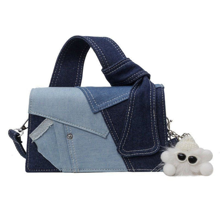 Denim Small Handbag – Western Style, Oxford Cloth, Urban Simplicity by LUXE AHMAR – Available at LUXE AHMAR