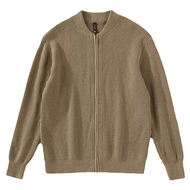 Double Zipper Cardigan Sweater Men's Knitwear Coat by LUXE AHMAR – Available at LUXE AHMAR
