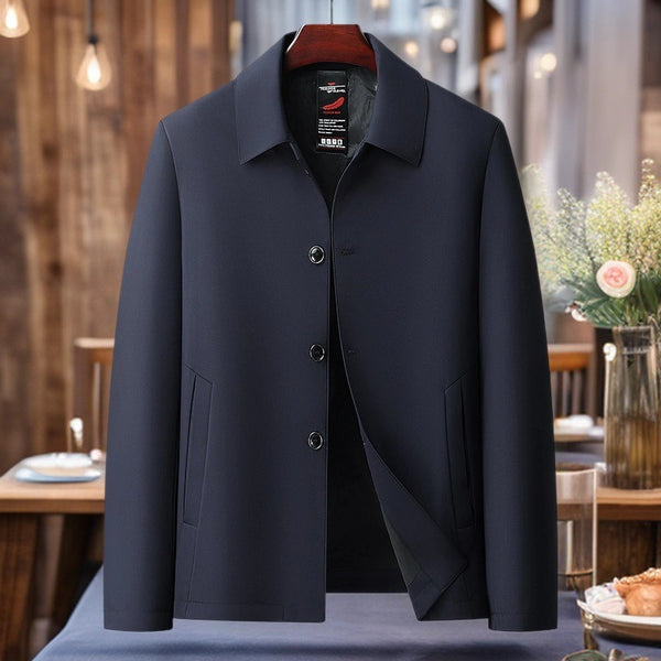 Men’s Business Casual Lapel Jacket – Slim Fit Button-Down Spring & Autumn Coat
