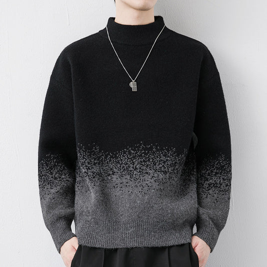 Men's Gradient Color Woolen Sweater