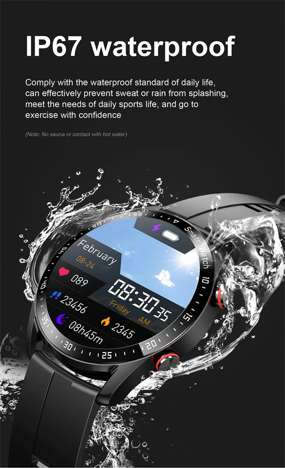 ECG+PPG Smartwatch with Bluetooth Call - Fitness & Health Tracker - Waterproof Sports Smartwatch for Men by Luxe Ahmar – Available at LUXE AHMAR