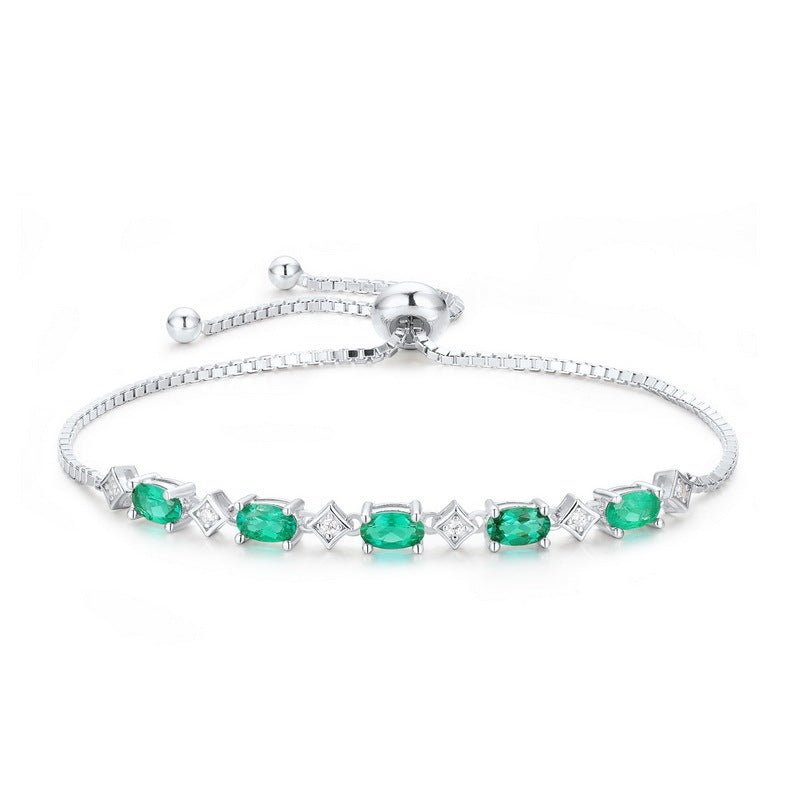 Elegant Egg - shaped S925 Silver Cultivation Emerald Bracelet by LUXE AHMAR – Available at LUXE AHMAR