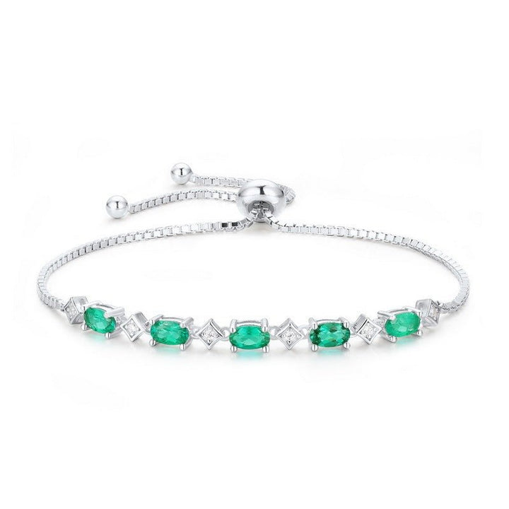 Elegant Egg - shaped S925 Silver Cultivation Emerald Bracelet by LUXE AHMAR – Available at LUXE AHMAR