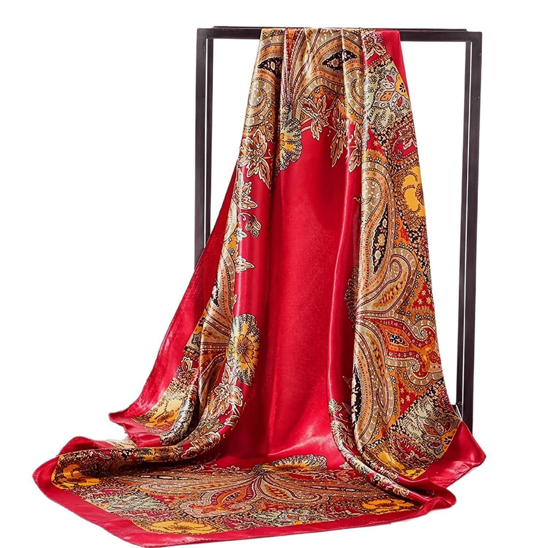 Elegant Floral Printed Polyester Square Scarf – 70x70cm All - Match Decorative Accessory by LUXE AHMAR – Available at LUXE AHMAR