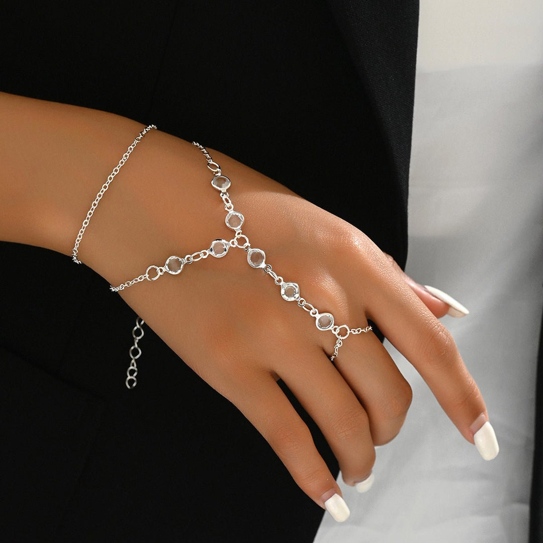 European And American Fashion Minimalist Bracelet Ring Crystal Luxury Mitten - type Bracelet Cross - border Hot Selling Jewelry by LUXE AHMAR – Available at LUXE AHMAR