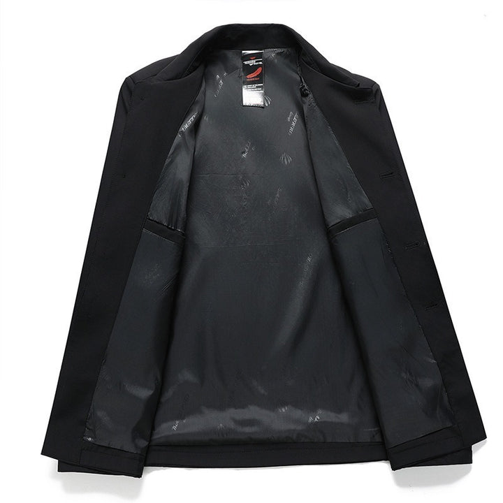 Men’s Business Casual Lapel Jacket – Slim Fit Button-Down Spring & Autumn Coat