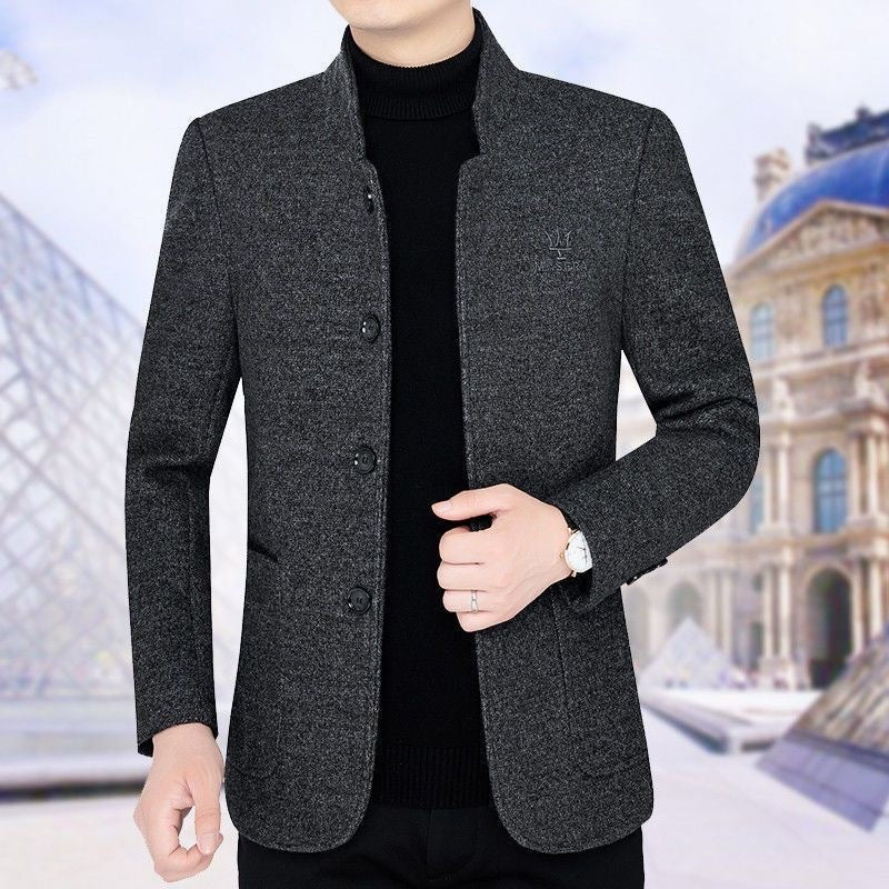 Fall And Winter Lapels Casual Jacket Business Top Fleece Padded Coat by LUXE AHMAR – Available at LUXE AHMAR