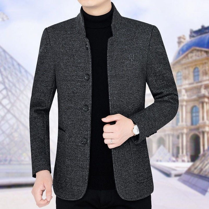Fall And Winter Lapels Casual Jacket Business Top Fleece Padded Coat by LUXE AHMAR – Available at LUXE AHMAR