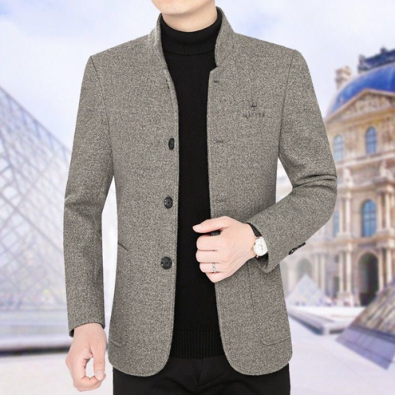Fall And Winter Lapels Casual Jacket Business Top Fleece Padded Coat by LUXE AHMAR – Available at LUXE AHMAR