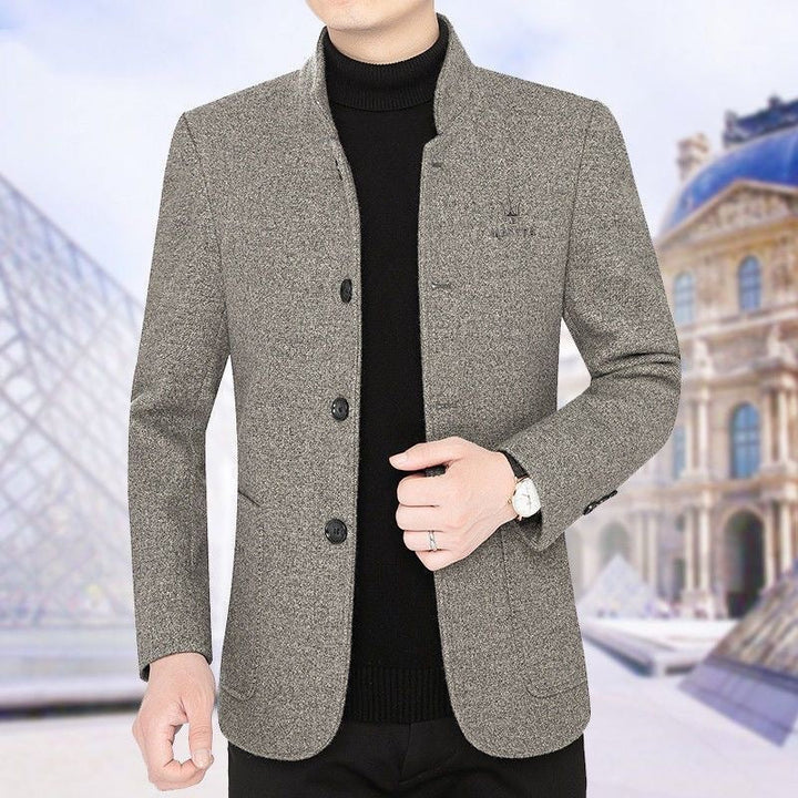 Fall And Winter Lapels Casual Jacket Business Top Fleece Padded Coat by LUXE AHMAR – Available at LUXE AHMAR