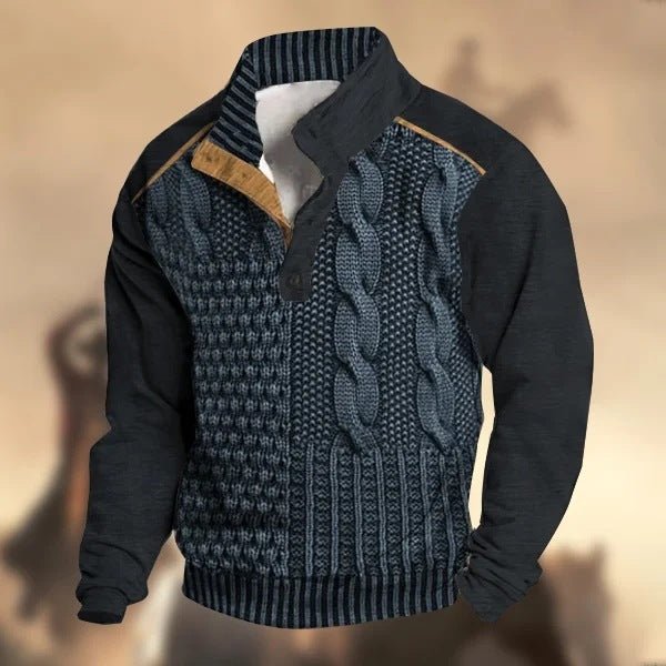 Fall Winter Men Printed Buckle Sweater by LUXE AHMAR – Available at LUXE AHMAR